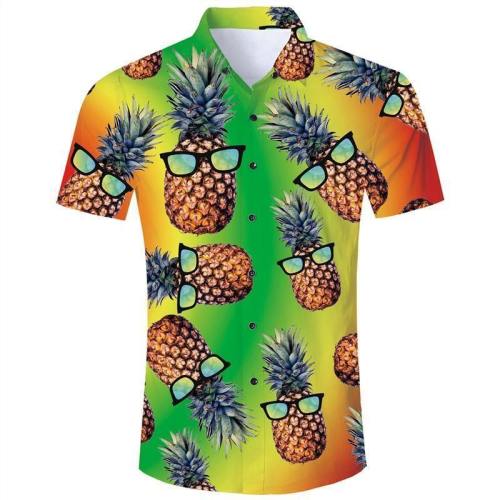 Mens 3D Printing Shirts Pineapple Pattern