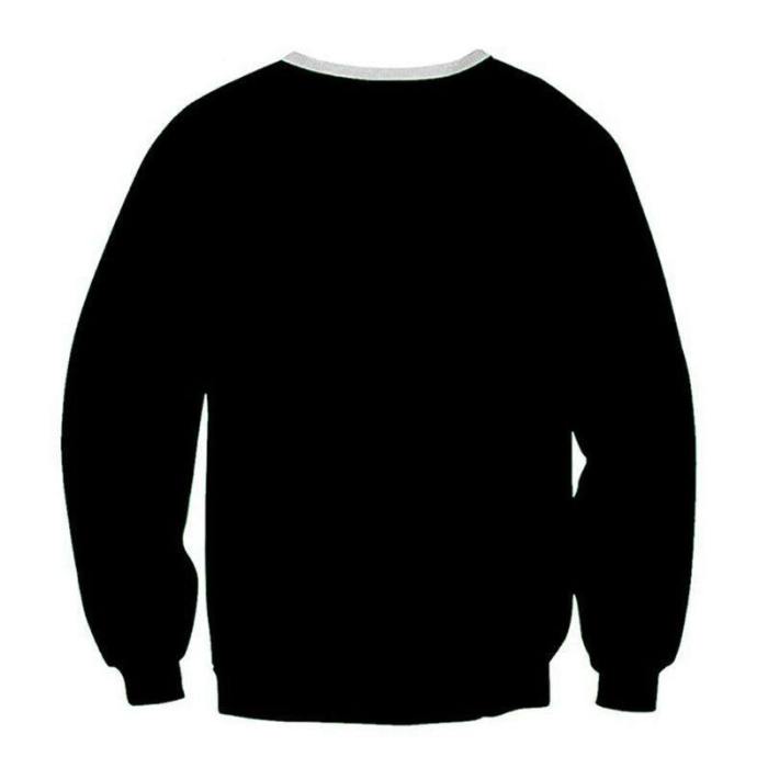 Mens Pullover Sweatshirt 3D Printed Christmas Santa Claus Black Long Sleeve Shirts