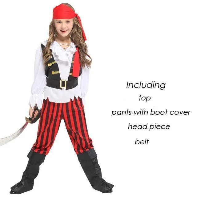 Halloween Carnival Party Costume For Girl Girls Kids Children Pirate Costumes Fantasia Infantil Cosplay Clothing