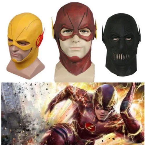 The Flash Barry Allen Mask Cosplay Costume Halloween Party  Prop