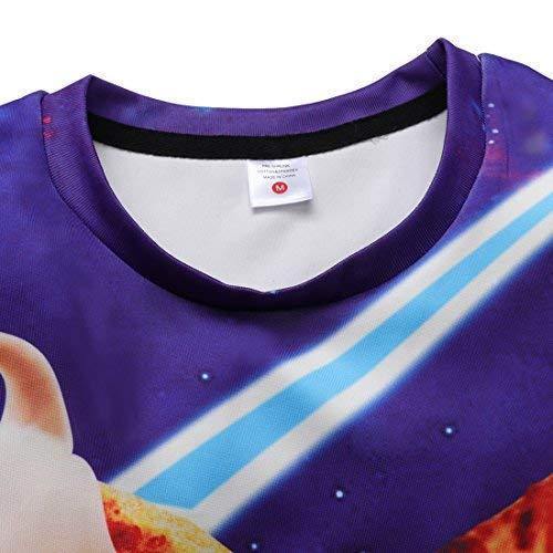 Mens Pullover Sweatshirt 3D Printing Galaxy Pizza Cat Pattern