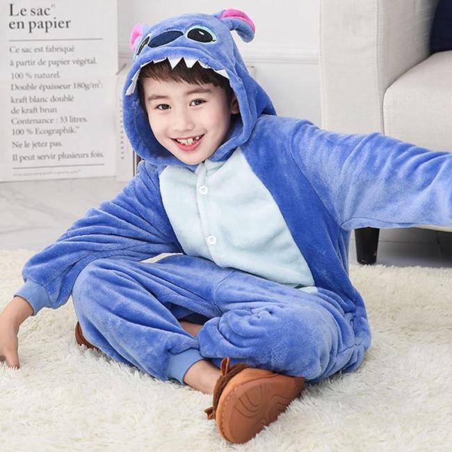 Child Romper Blue Cartoon Costume For Kids Onesie Pajamas For Girls Boys