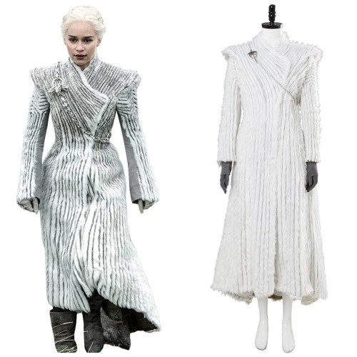Game Of Thrones Daenerys Targaryen Winter Outfit Season 7 E6 Dragonstone Snow Dress