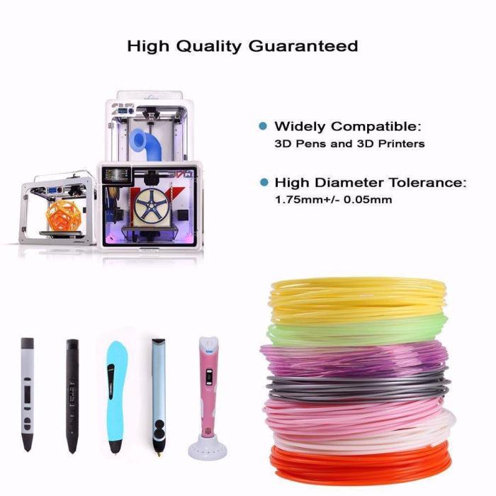 3D Pen/3D Printer Filament,1.75Mm Pla Filament Pack Of 24 Different Colors,High-Precision Diameter Filament, Each Color 10 Feet