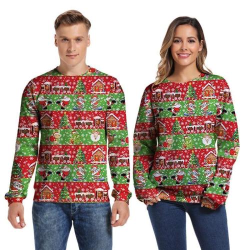 Mens Pullover Sweatshirt 3D Printed Merry Christmas Snowflake Long Sleeve Shirts