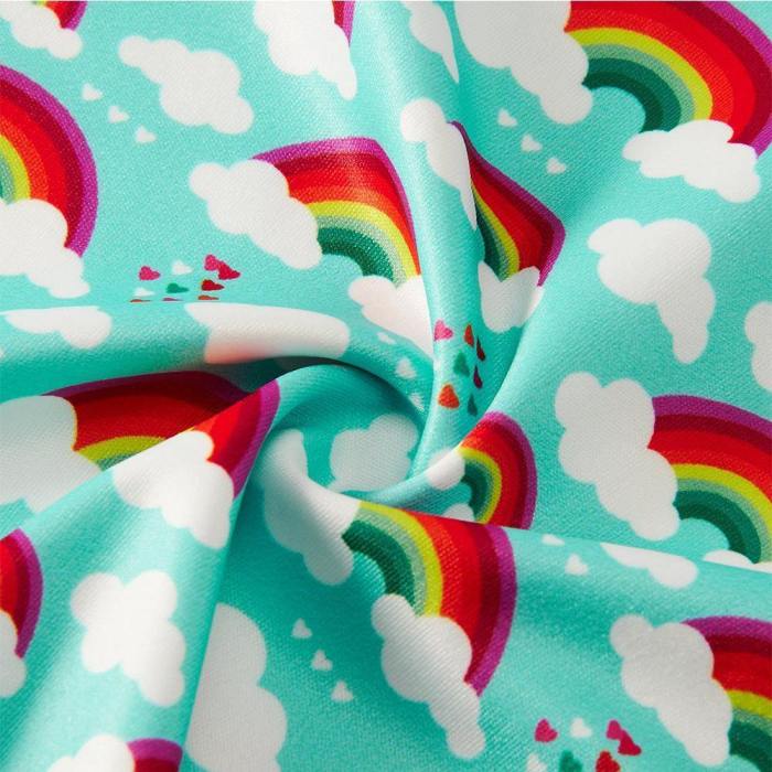 Toddler Girls Summer Dress Rainbow Clouds Sleeveless Casual Dress