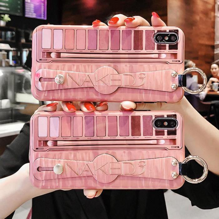 Glossy Naked 3 Make Up Eyeshadow Palette Phone Case With Hand Strap
