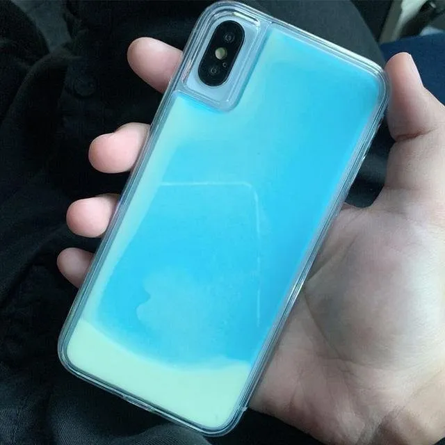 New Gradient Neon Liquid Quicksand Phone Case