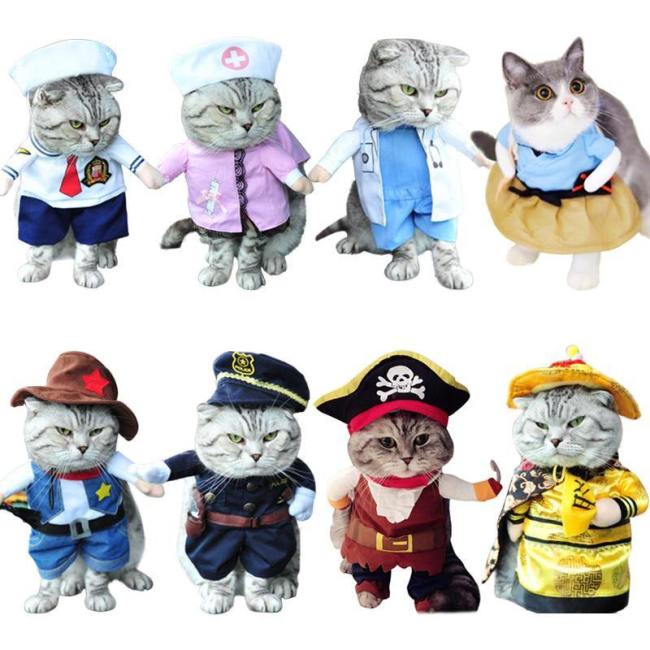 Funny Cat Clothes Pirate Suit Clothes For Cat Costume Clothing Corsair Cat Cosplay Costume