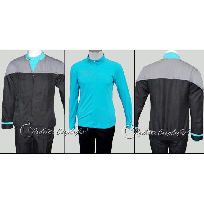 Star Trek Nemesis Medical Science Teal Uniform Cosplay Costume  - Custom made in any size