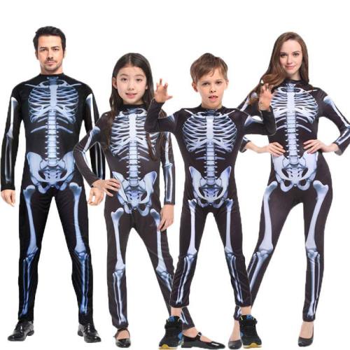Halloween Family Scary Demon Devil Skull Skeleton Costumes Jumpsuit