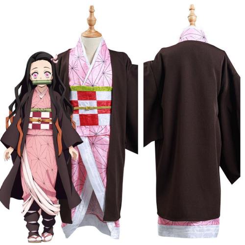 Demon Slayer: Kimetsu No Yaiba Kamado Nezuko Kids Kimono Outfits Halloween Carnival Suit Cosplay Costume