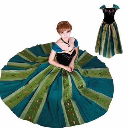 Frozen Adult Princess Anna Costume Coronation Dress Cosplay