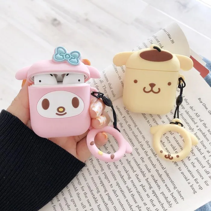 My Melody Cinnamoroll Purin Apple Airpods Protective Case Cover With Matching Key Ring