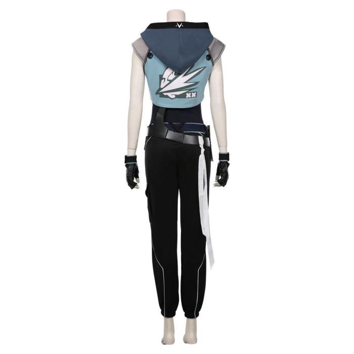 Game Valorant Jett Halloween Jumpsuit Outfit Cosplay Costume