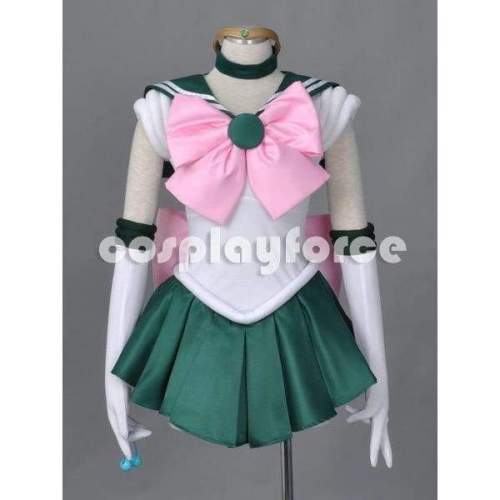 Sailor Moon Sailor Jupiter  Cosplay Costume With Two Headwears