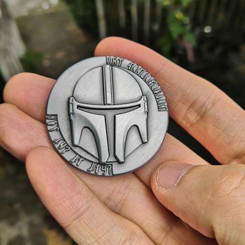 Star Wars The Mandalorian Bounty Hunter Boba Fett Collect Metal Coin