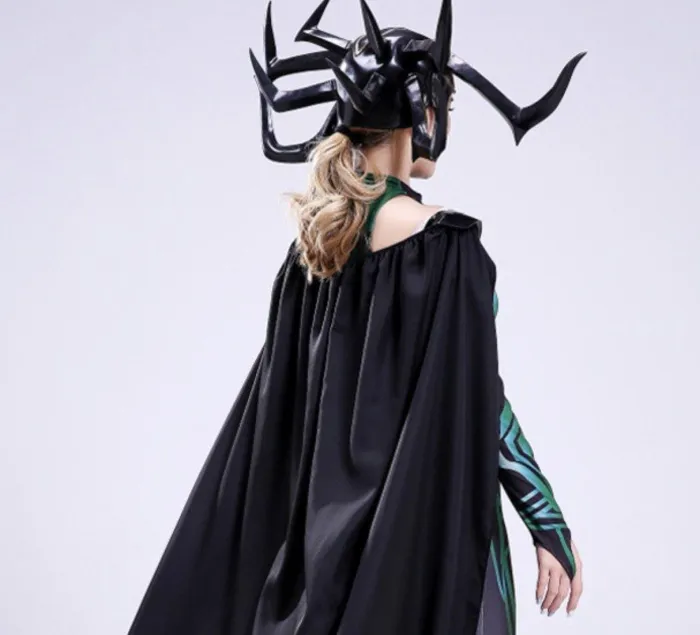 The Death Queen Hela Jumpsuit Costume Cloak Cosplay