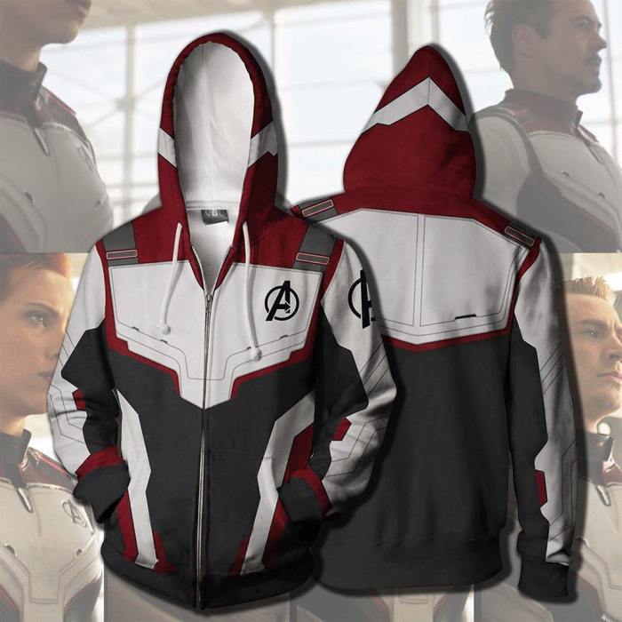 Avenger Alliance 4D Digital Printed Hoodie Quantum Warfare Concept Zipper Hat 3D Sanitary Clothing