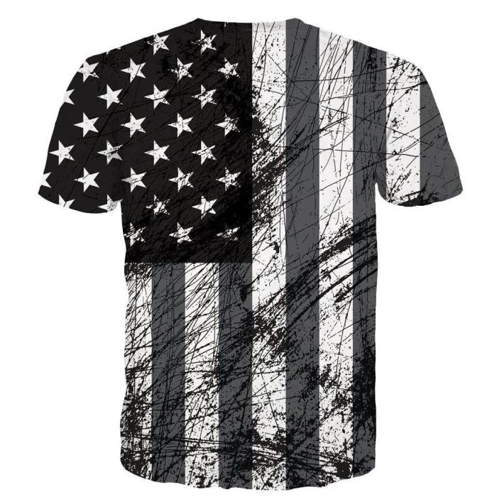 Black And White Usa Flag Shirt