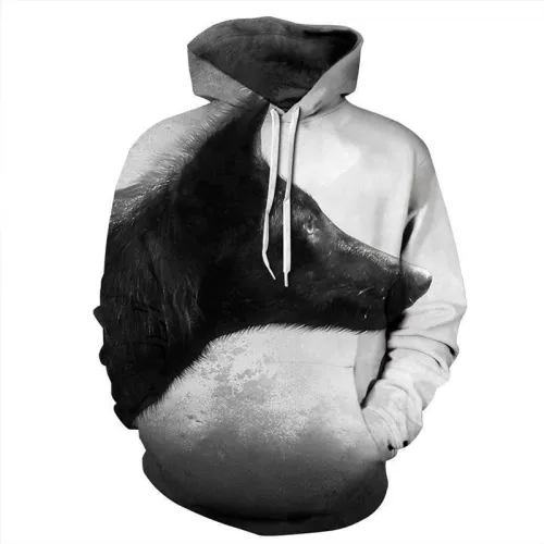 Black Wolf 3D Printed Hoodie