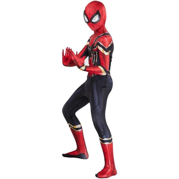 Kids Iron Spiderman Costume Cosplay Superhero Halloween Jumpsuit