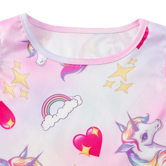 Girls Unicorn Dresses Playwear Skater Dress