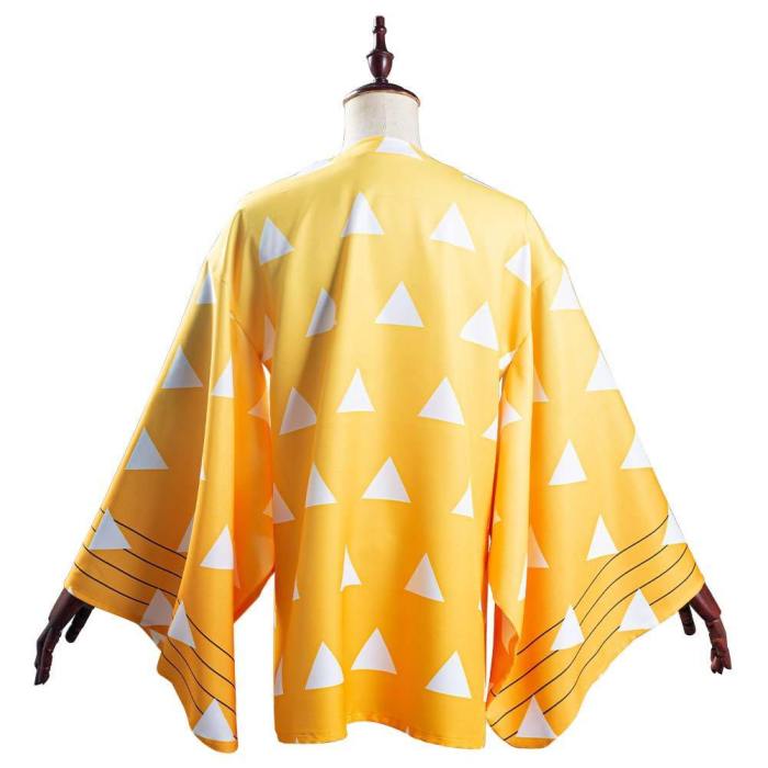 Demon Slayer: Kimetsu No Yaiba Agatsuma Zenitsu Kimono Coat Cosplay Costume