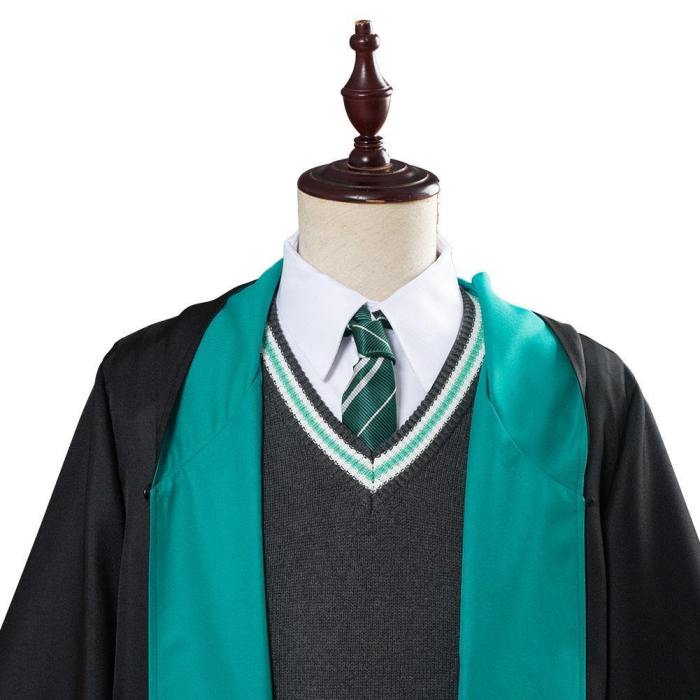Harry Potter School Uniform Slytherin Robe Cloak Outfit Halloween Carnival Costume Cosplay Costume