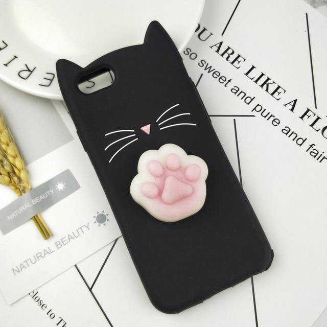 Cat Phone Case With 3D Squishy Kitty Paw