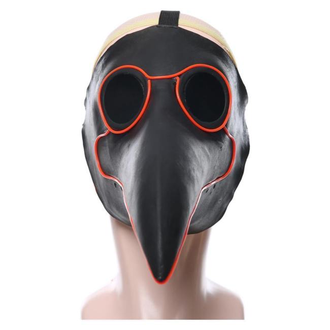 Plague Doctor Halloween Medieval Doctor Schnabel Glowing Latex Mask
