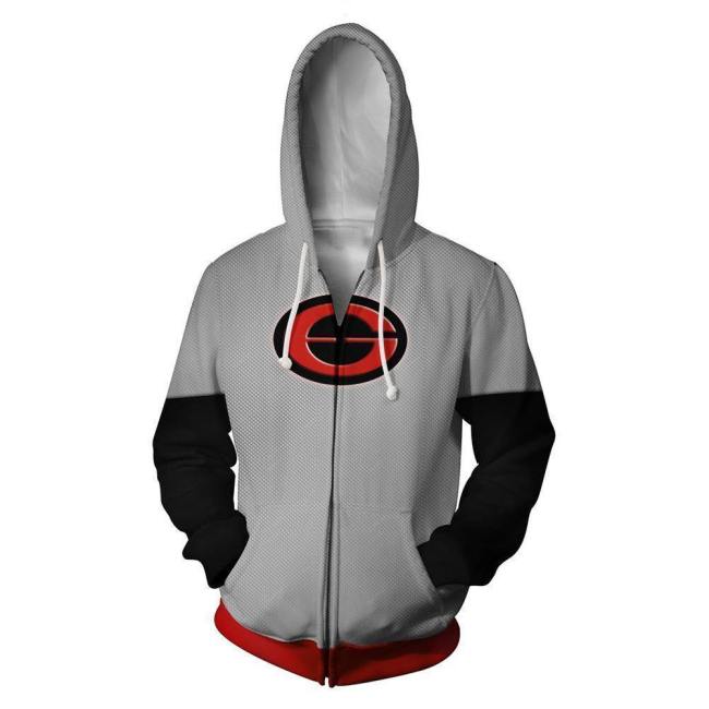 Unisex Elastigirl Hoodies The Incredibles 2 Zip Up 3D Print Jacket Sweatshirt