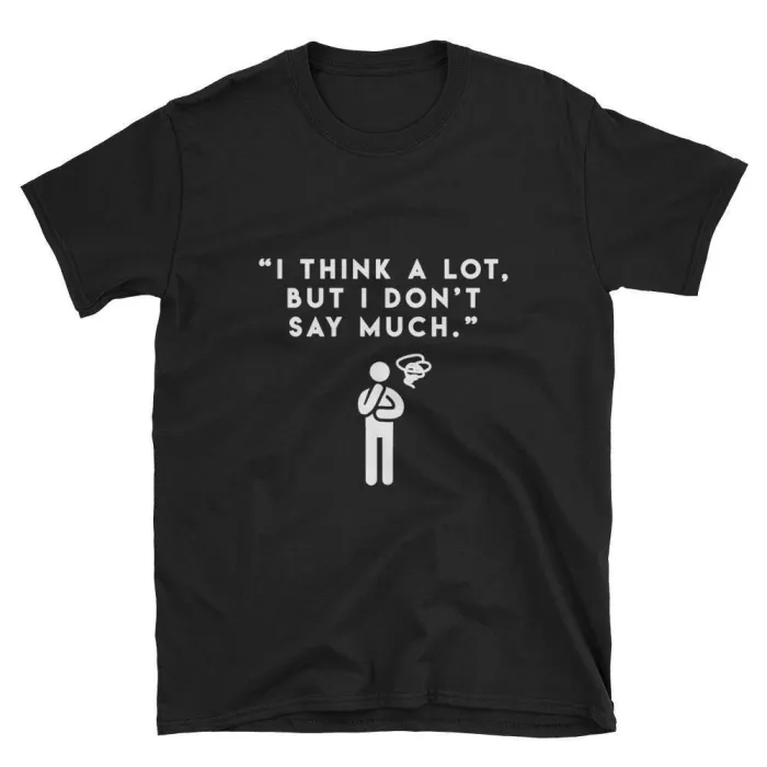  Think A Lot  Short-Sleeve Unisex T-Shirt (Black/Navy)