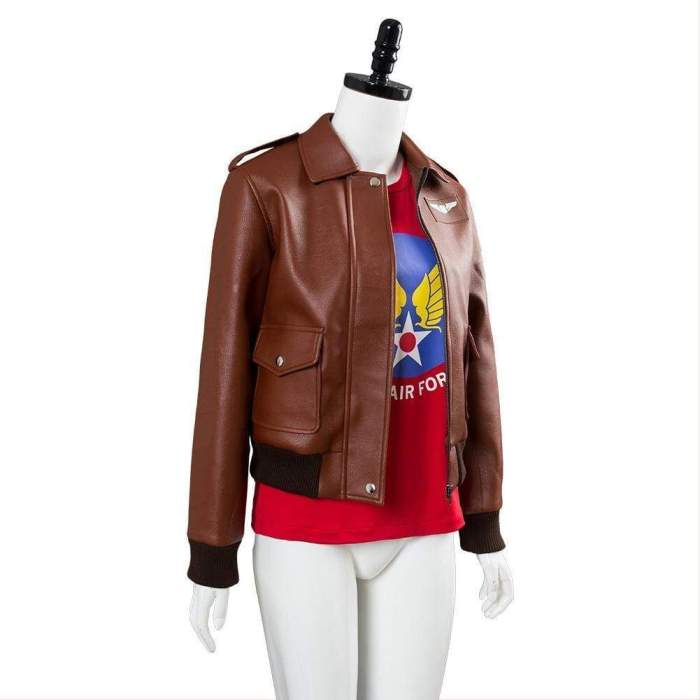 Captain Marvel Carol Danvers U.S.Air Force T Shirt Bomber Jacket Casual Suit