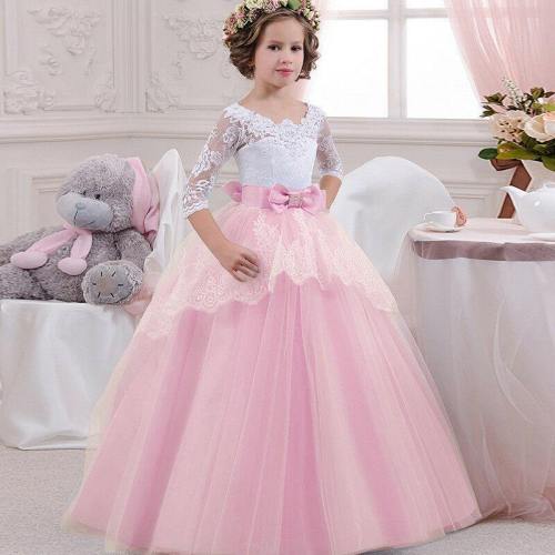 Flower Girl Dresses Kids Lace Formal Princess Party Holiday Bridesmaid Wedding Ball Gown