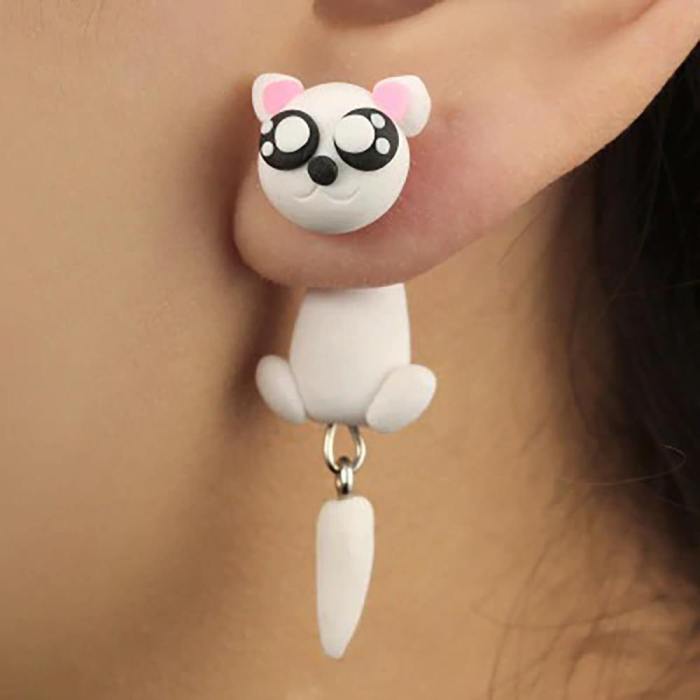 3D Polymer Clay Cartoon Animal Stud Earrings