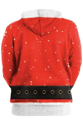 Women Christmas Sweatshirt Women Xmas Santa Print Hoodies Pullover With Pouch Pockets