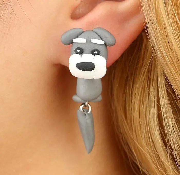 3D Polymer Clay Cartoon Animal Stud Earrings