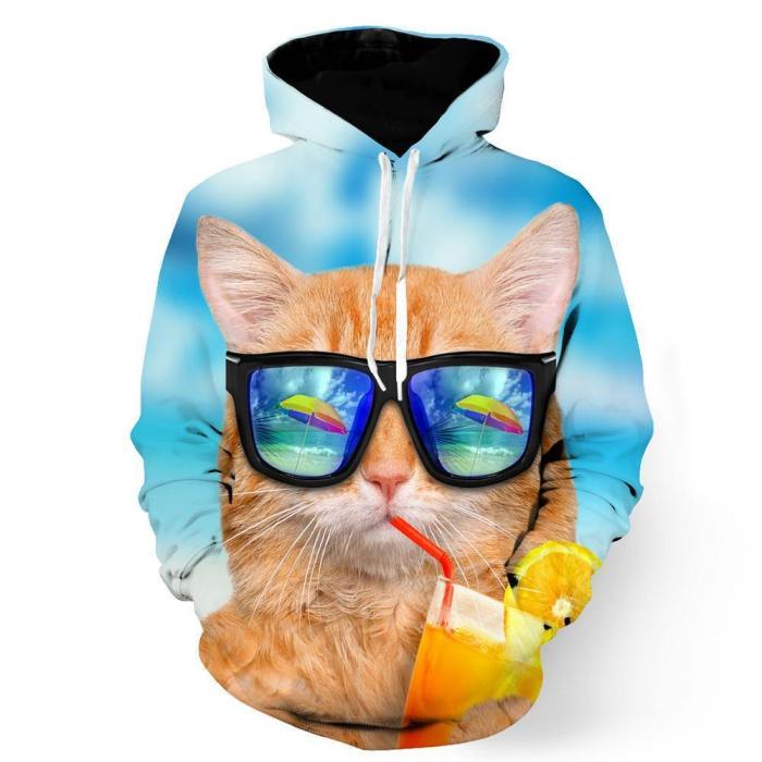 Summer Fashion Cat Printed 3D Shirt And Hoodies
