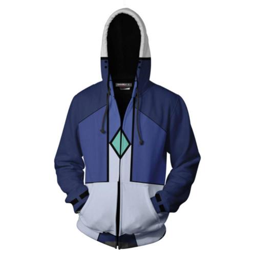 Unisex Setsuna F Seiei Hoodies Mobile Suit Gundam 00 Zip Up 3D Print Jacket Sweatshirt