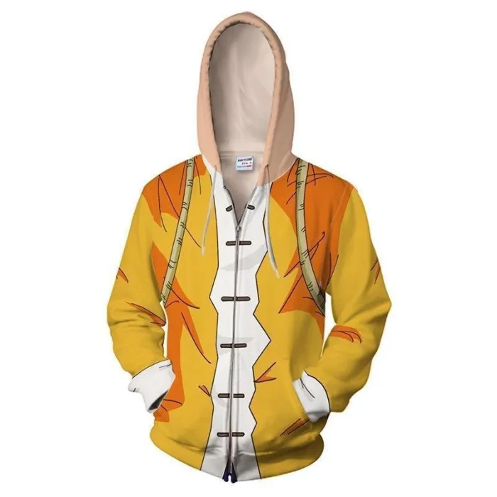 Dragon Ball Master Roshi Kame Senn Hoodies Cosplay Costumes 3D Printed Zip Up Sweatshirt Cartoon Hooded Sweater Jackets