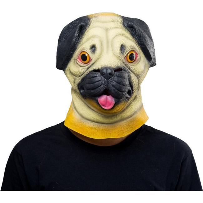 Sharpei Dog Helmet Halloween Animal Latex Helmet Full Face Adult Cosplay Props