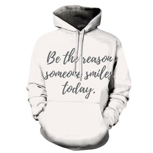 Smile Today Positive Quote 3D Hoodie Sweatshirt Pullover