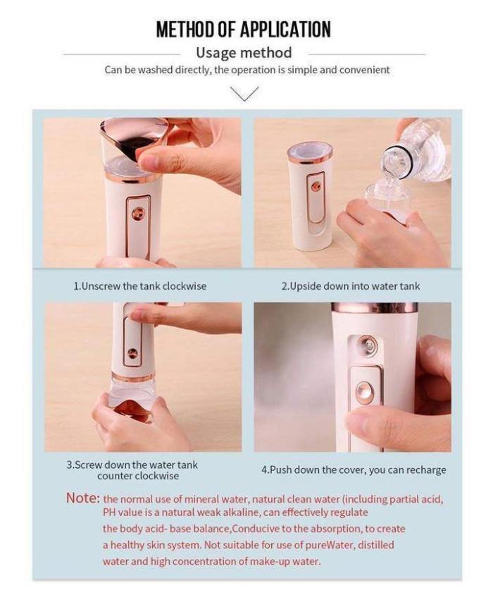 Nano Ionic Facial Steamer Portable Handy Moisture Sprayer