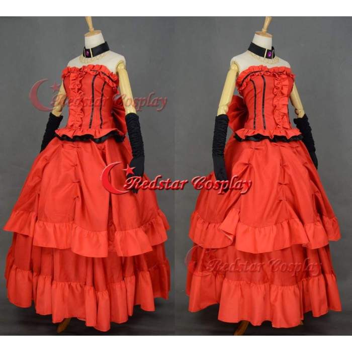 Black Butler Madame Rouge Cosplay Costume Red Dinner Party Dress