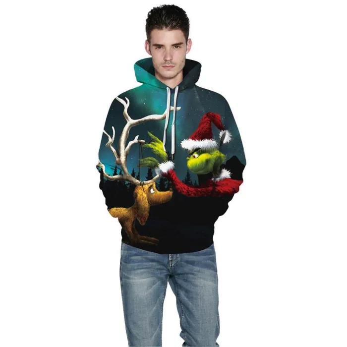 Grinch Hoodie - The Grinch Pullover Hooded Sweatshirt