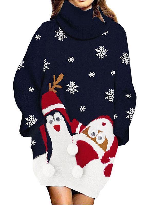 Snowman Ugly Christmas Sweater Dress For Women