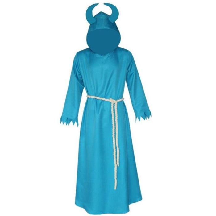 Medieval Monk Robe Priest Cosplay Costume Horn Death Demon Witch Cloak