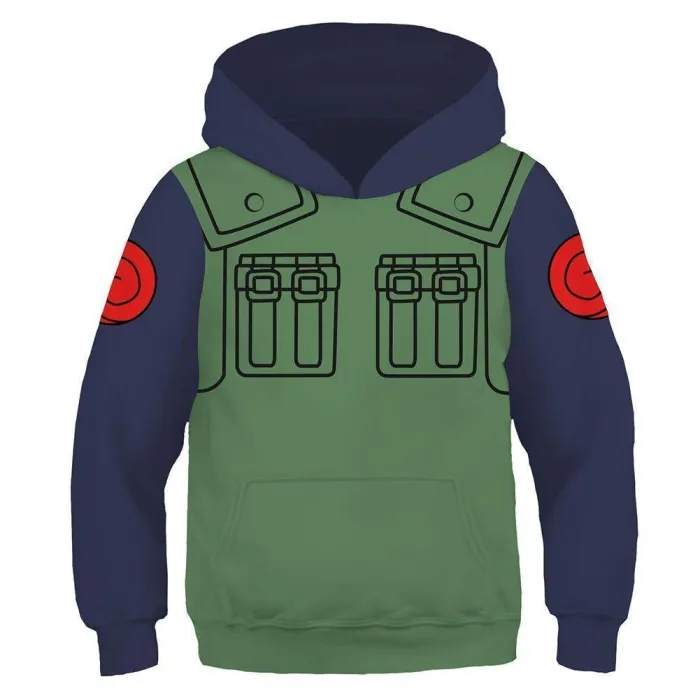Kids Hatake Kakashi Hoodies Naruto Pullover 3D Print Jacket Sweatshirt