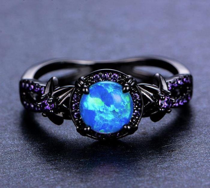 Vintage Blue Fire Opal Ring